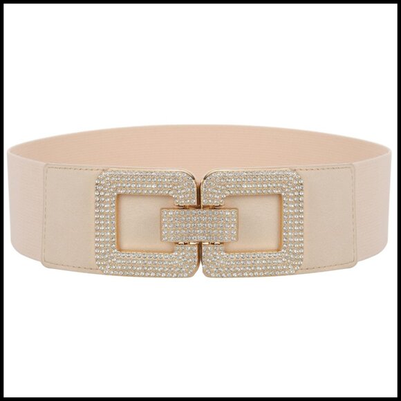 Vintage Elastic Cinch Belt Retro Wide Waist Belt Adjustable Stretchy Elegant main image 6